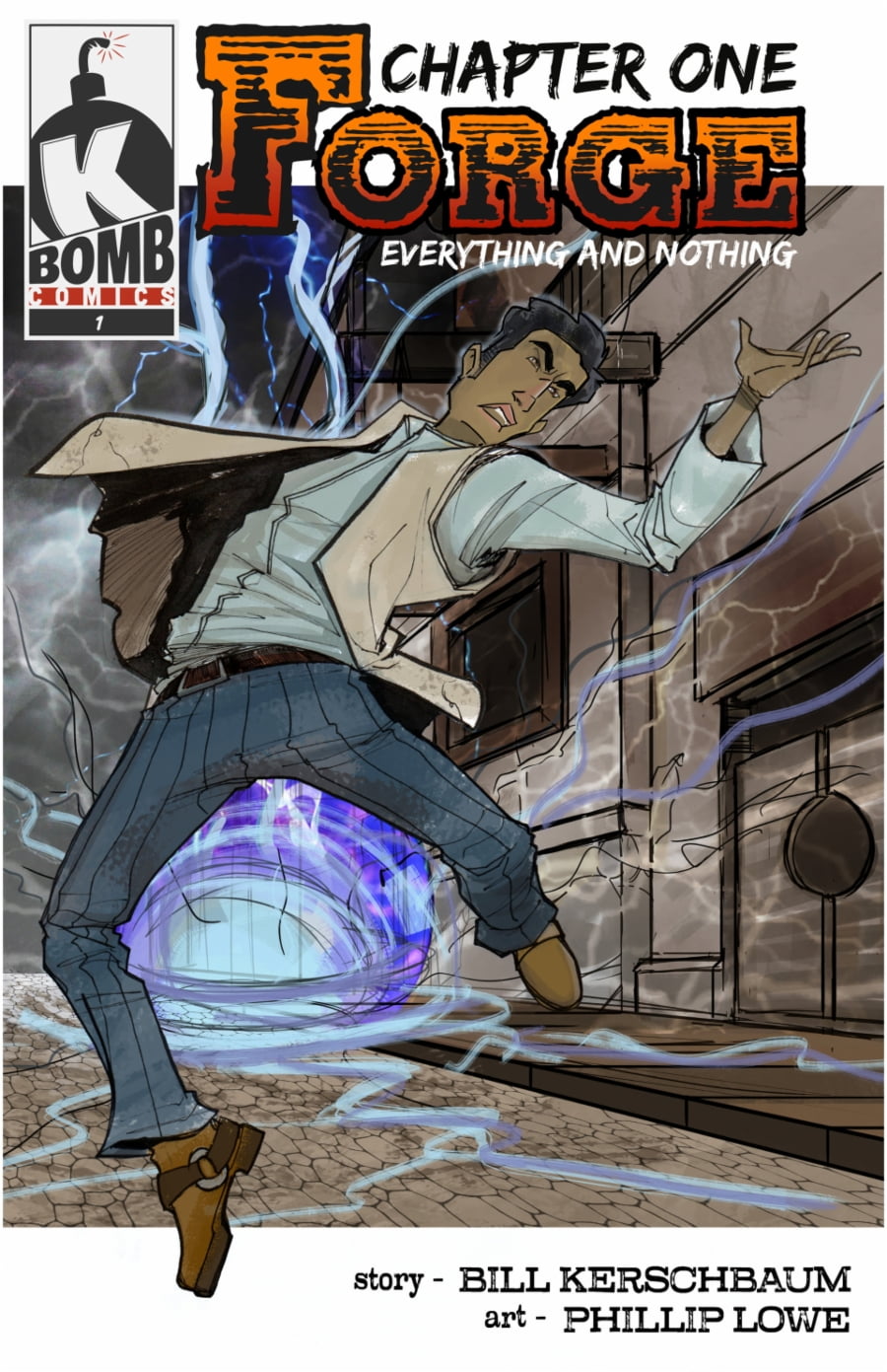 K-Bomb Comics | Forge #1 page 1 | Spinwhiz Comics